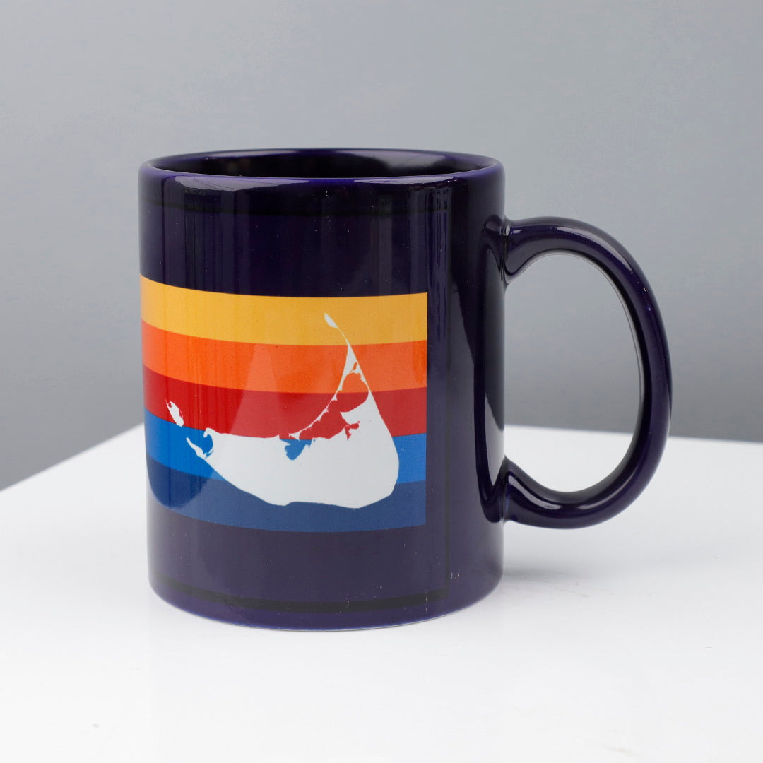 Nantucket Stripes on Navy Mug