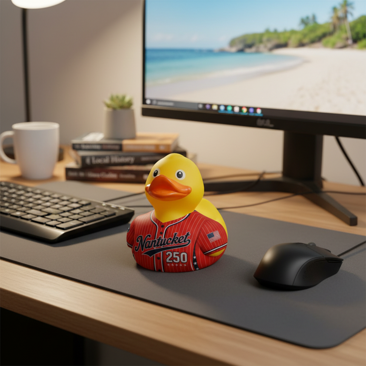TownPool Rubber Duck 3" Red Baseball Jersey (Mini Size)