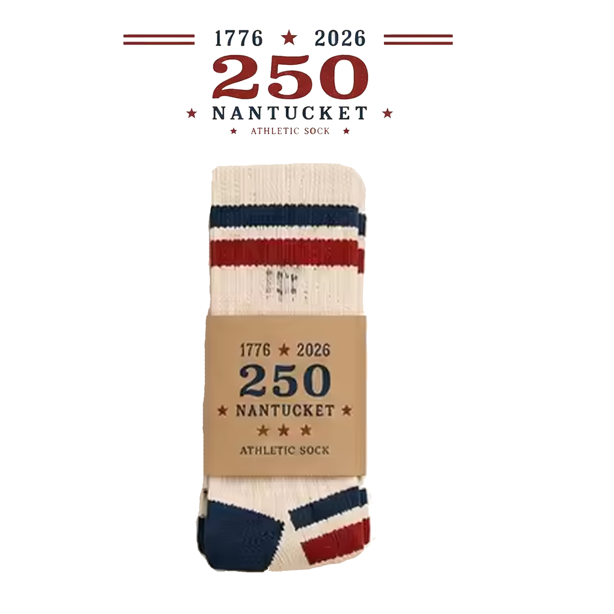 Nantucket 250 Cream Athletic Socks (White)