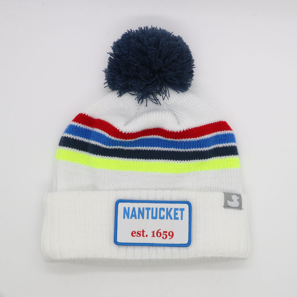 Atlanta: Nantucket Winter Hat (White with Stripes)
