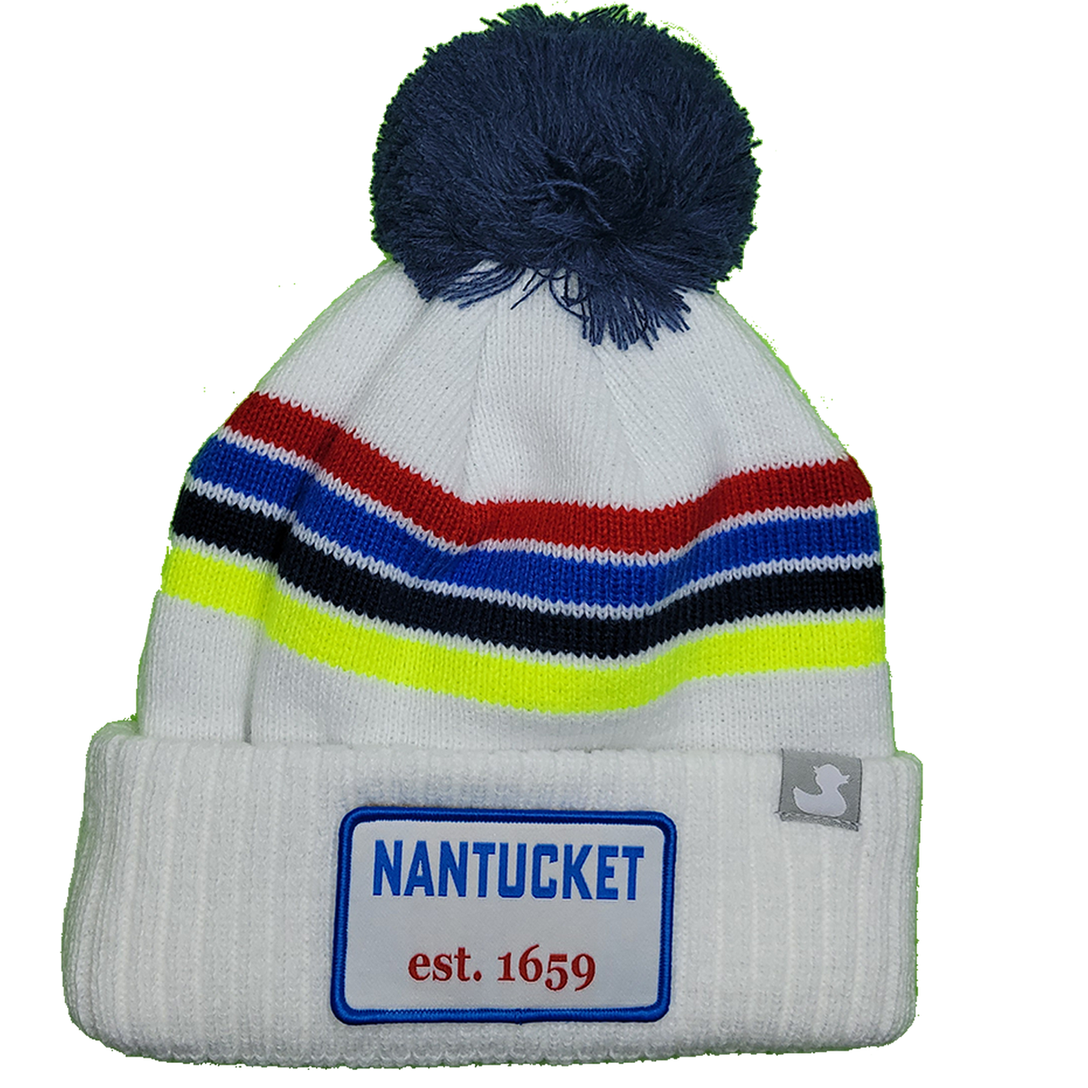 Atlanta: Nantucket Winter Hat (White with Stripes)