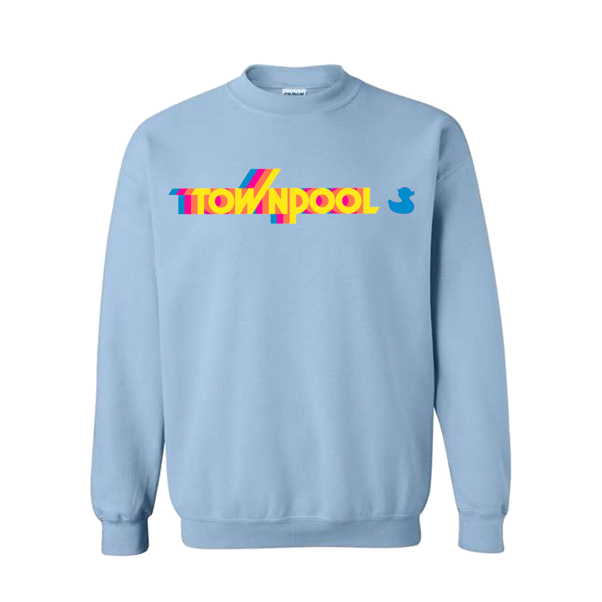TownPool Retro Aqua Crewneck (Aqua Blue, Yellow)
