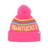 2024 Jefferson: Nantucket Winter Hat (Neon Pink with Stripes)
