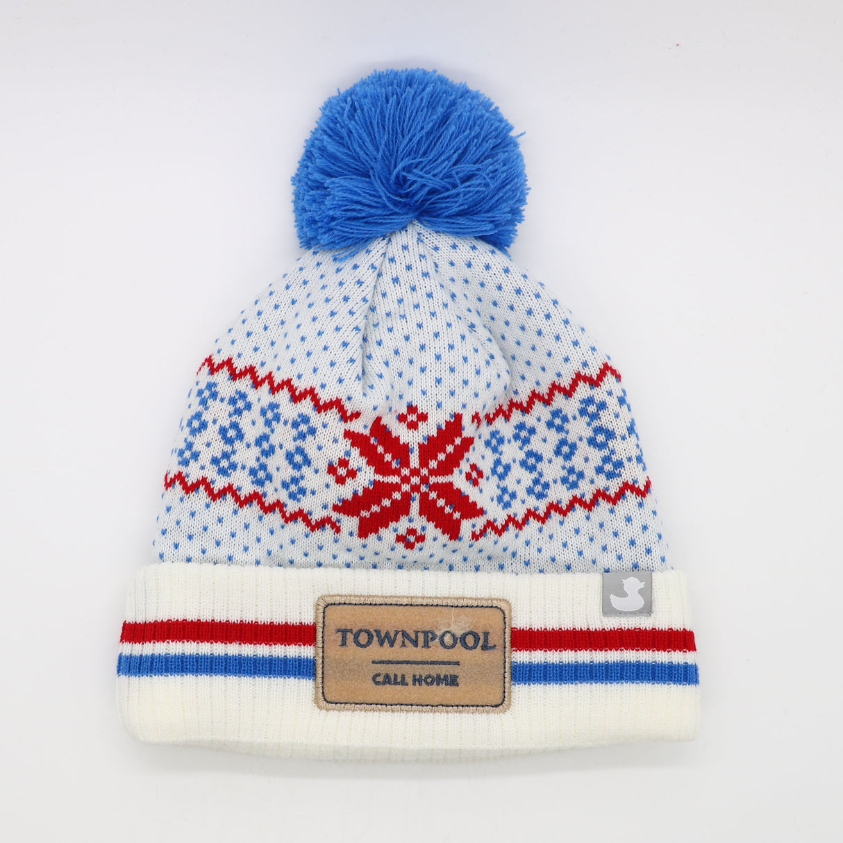 Madaket: Nantucket Winter Hat (White with Stripes)