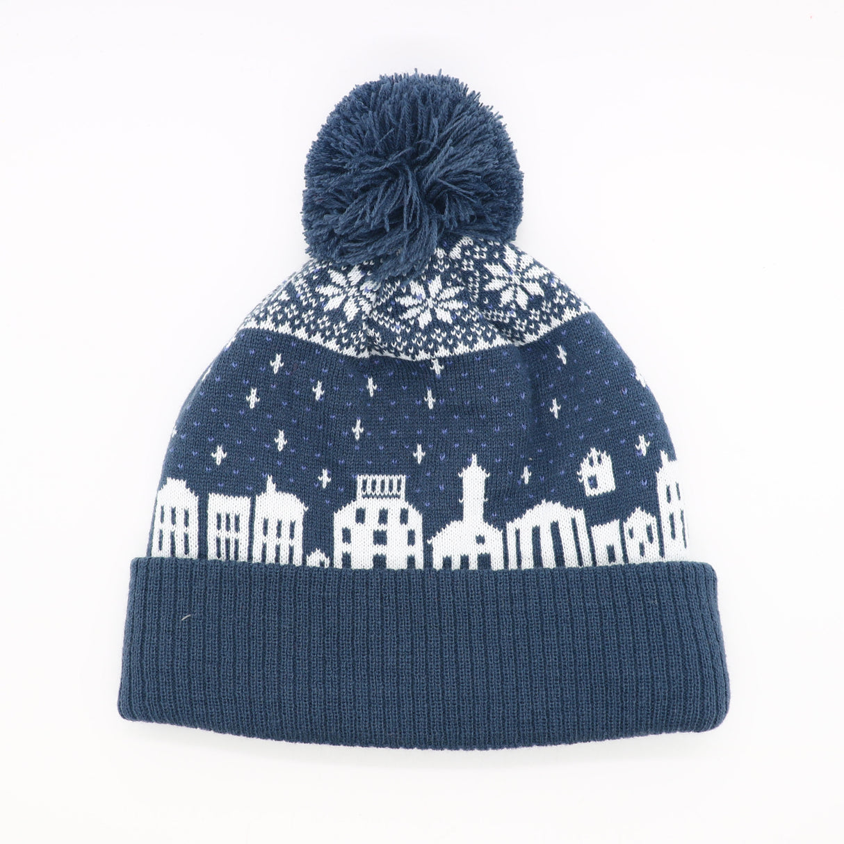 Main Street: Nantucket Winter Hat (Navy with White)