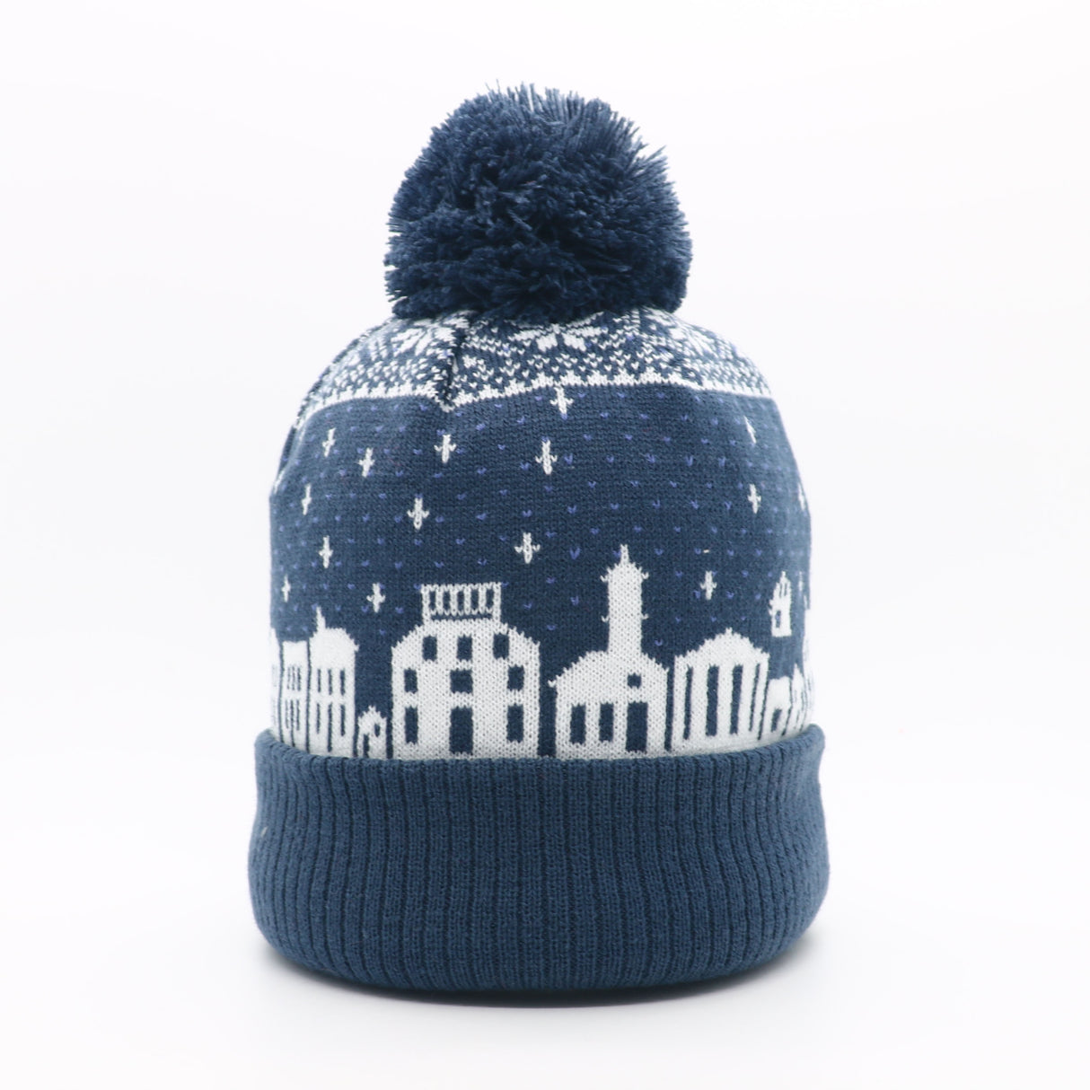 Main Street: Nantucket Winter Hat (Navy with White)