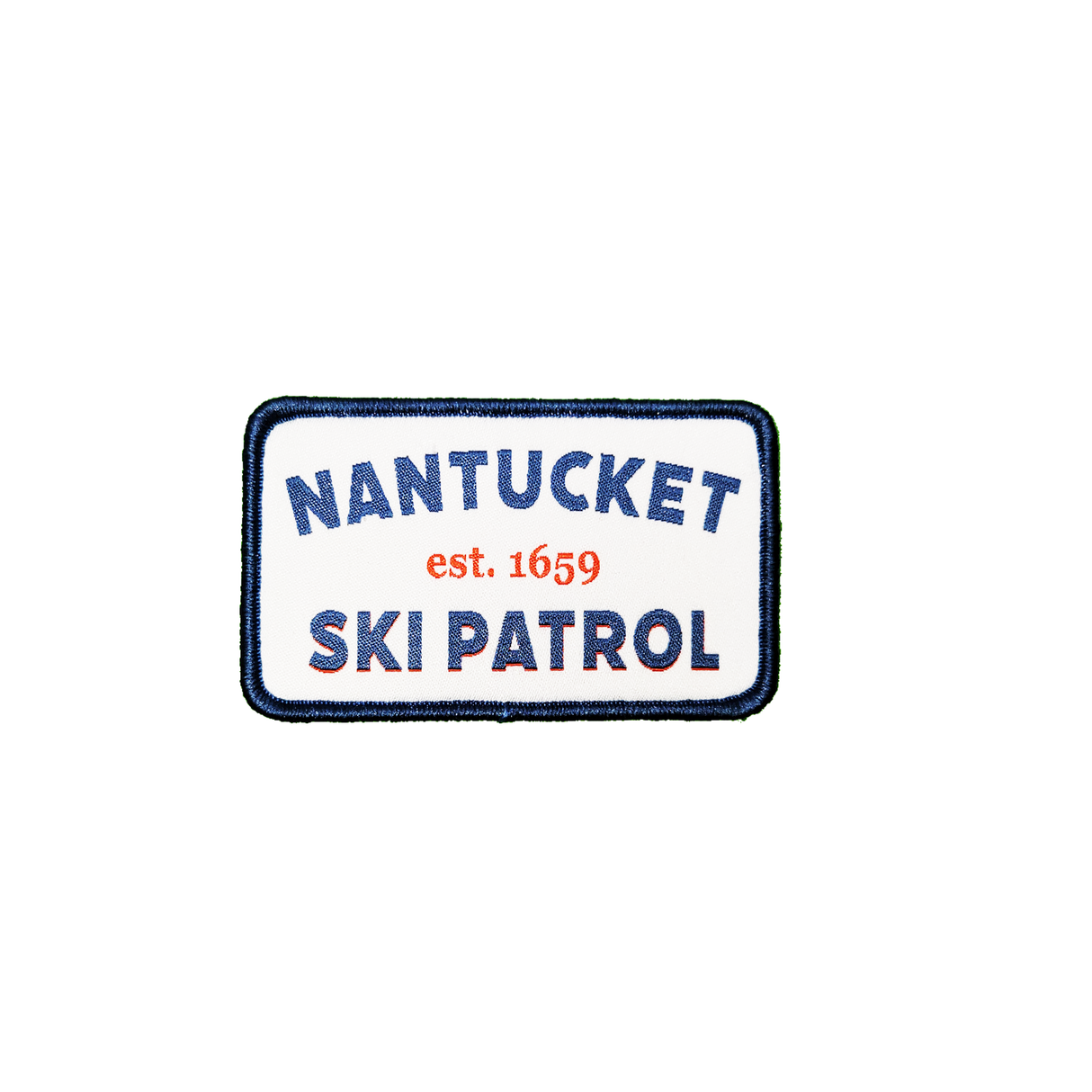 Nantucket Ski Patrol Velcro Patch for Winter Hat (White, Blue, Red)