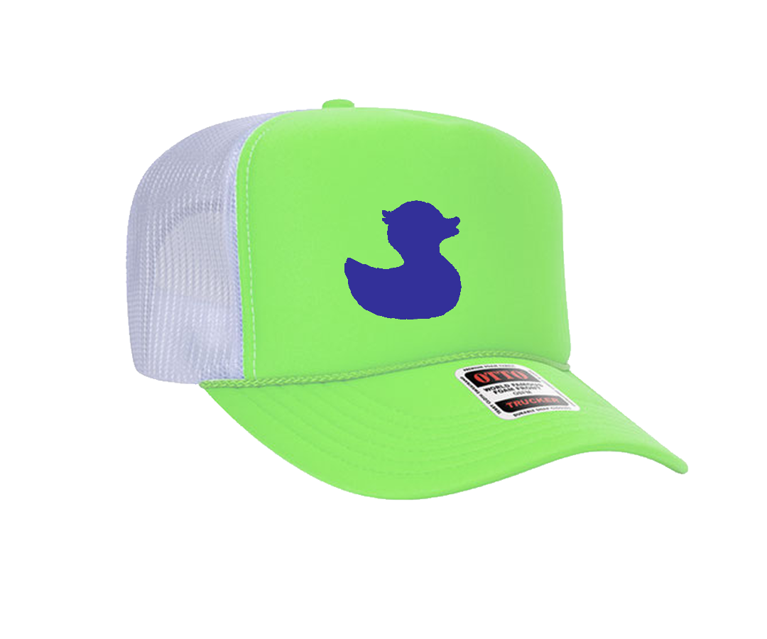Townpool Duck Trucker Hat (Neon Green, White, Navy)