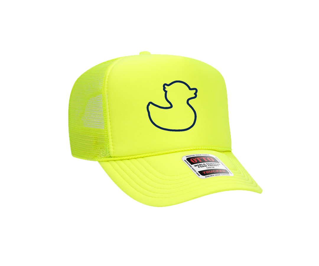 TownPool Navy Duck Neon Yellow Trucker Hat (Neon Yellow, Neon Yellow,Navy)