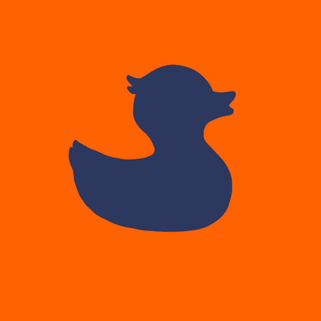 Townpool Navy Duck Trucker Hat (Orange, White)