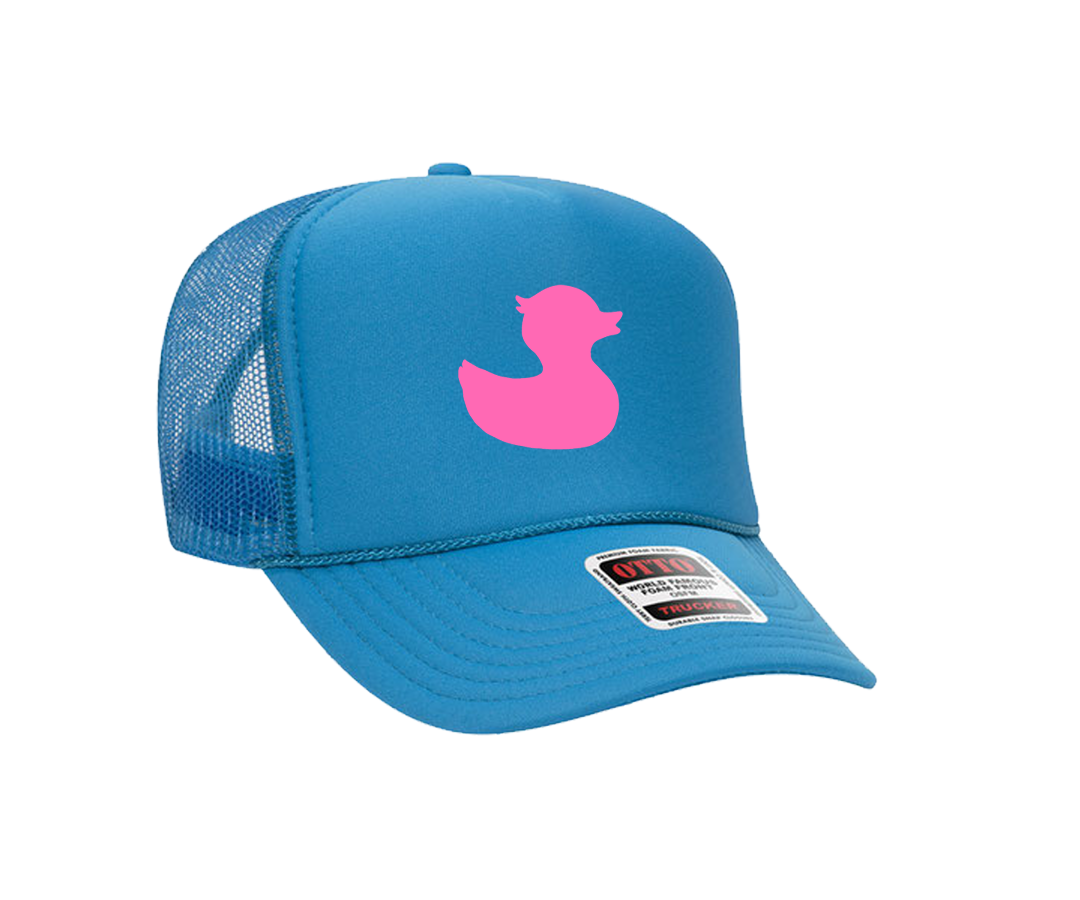 TownPool Hot Pink Duck Maggie Blue Trucker Hat (Pink/ Maggie Blue)