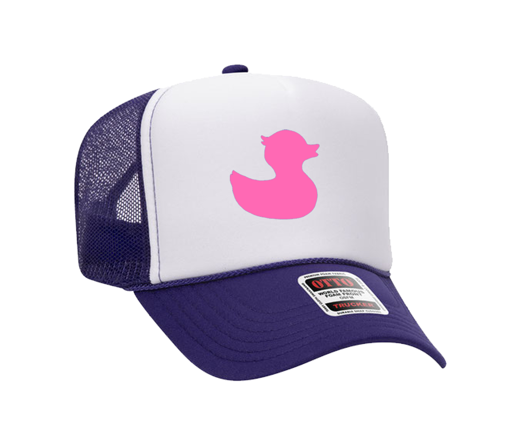 TownPool Duck Trucker Hat (White, Purple, Hot Pink)