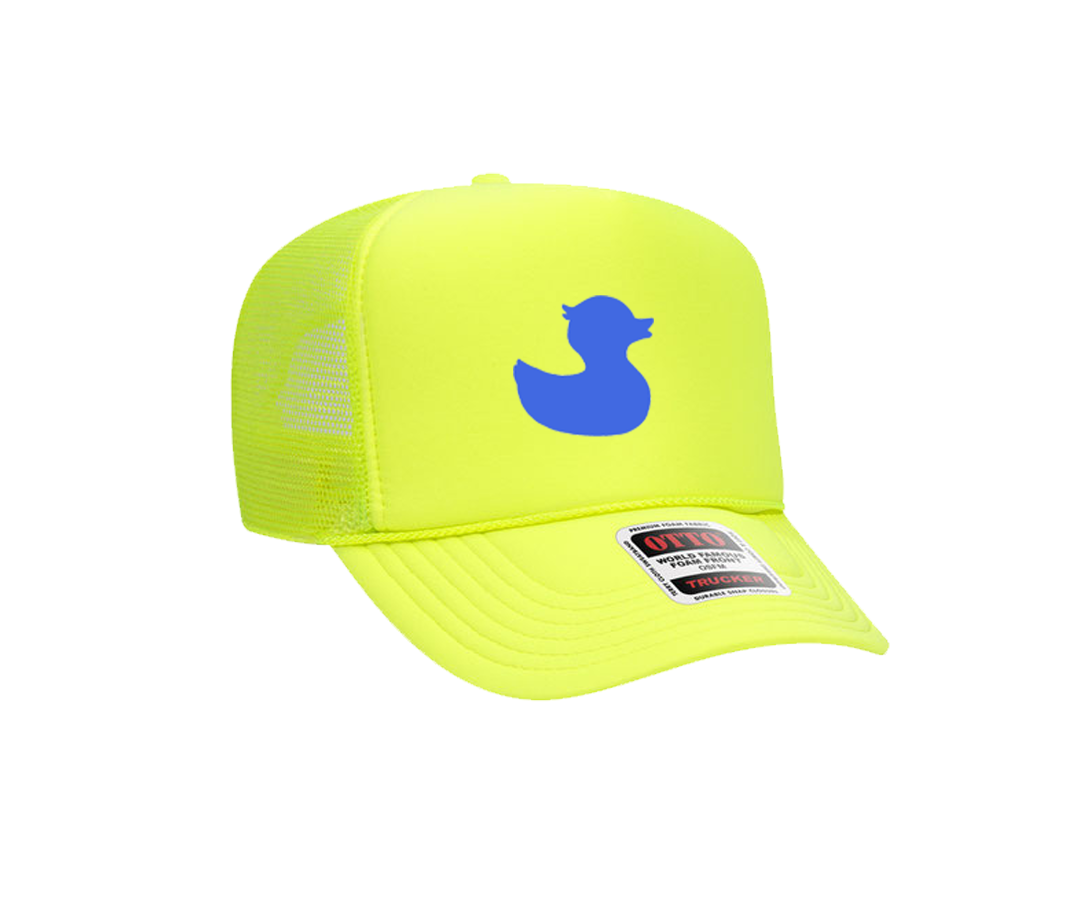 TownPool Blue Duck Neon Yellow Trucker Hat (Neon Yellow, Neon Yellow)