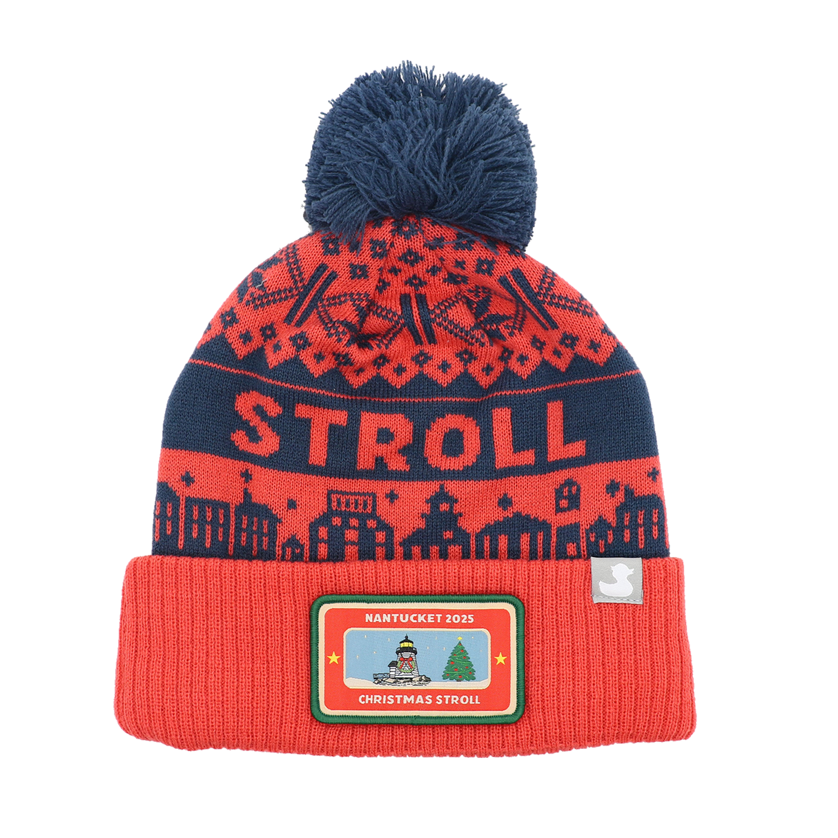 Stroll Nantucket : Nantucket Stroll Winter Hat (Nantucket Red, Navy)