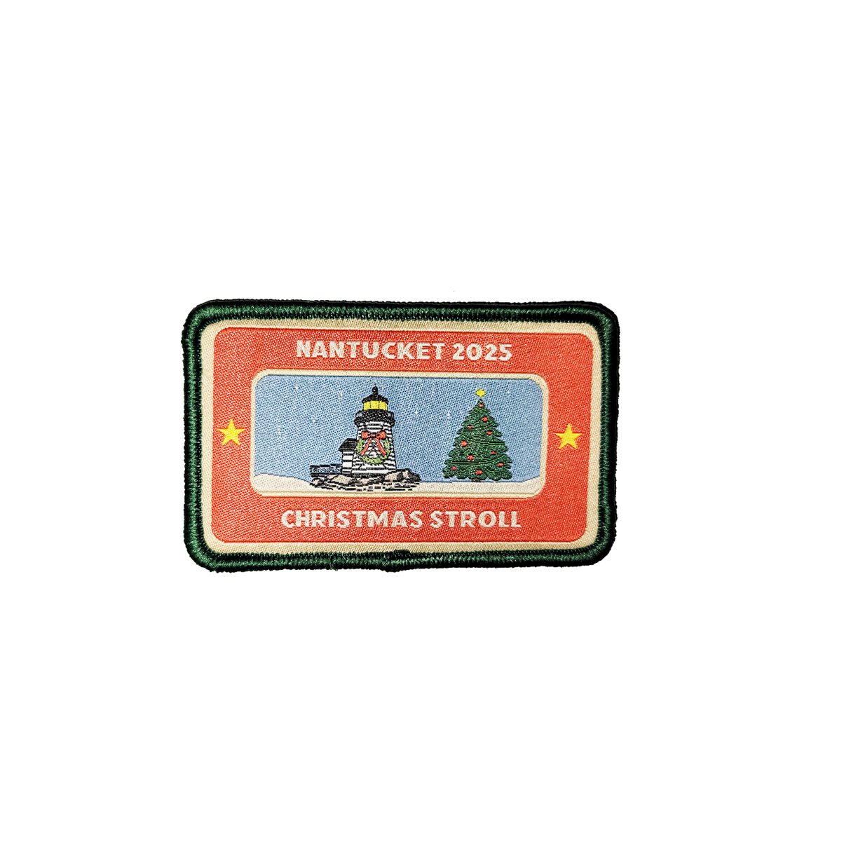 Nantucket Stroll Velcro Patch for Winter Hat (Red, Green)