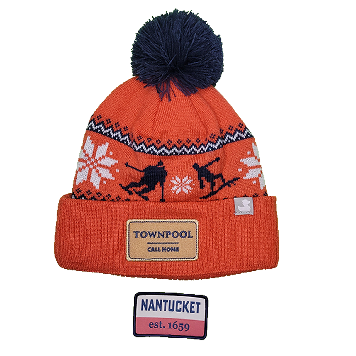 Surf to Ski: Nantucket Red Winter Hat (Nantucket Red with White)