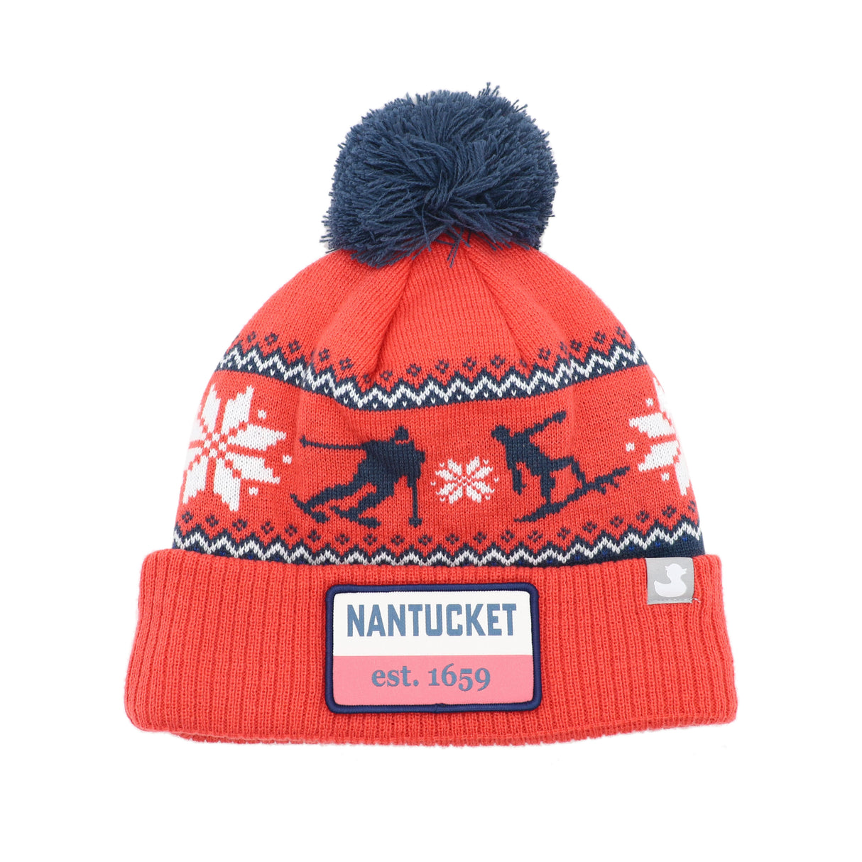 Surf to Ski: Nantucket Red Winter Hat (Nantucket Red with White)