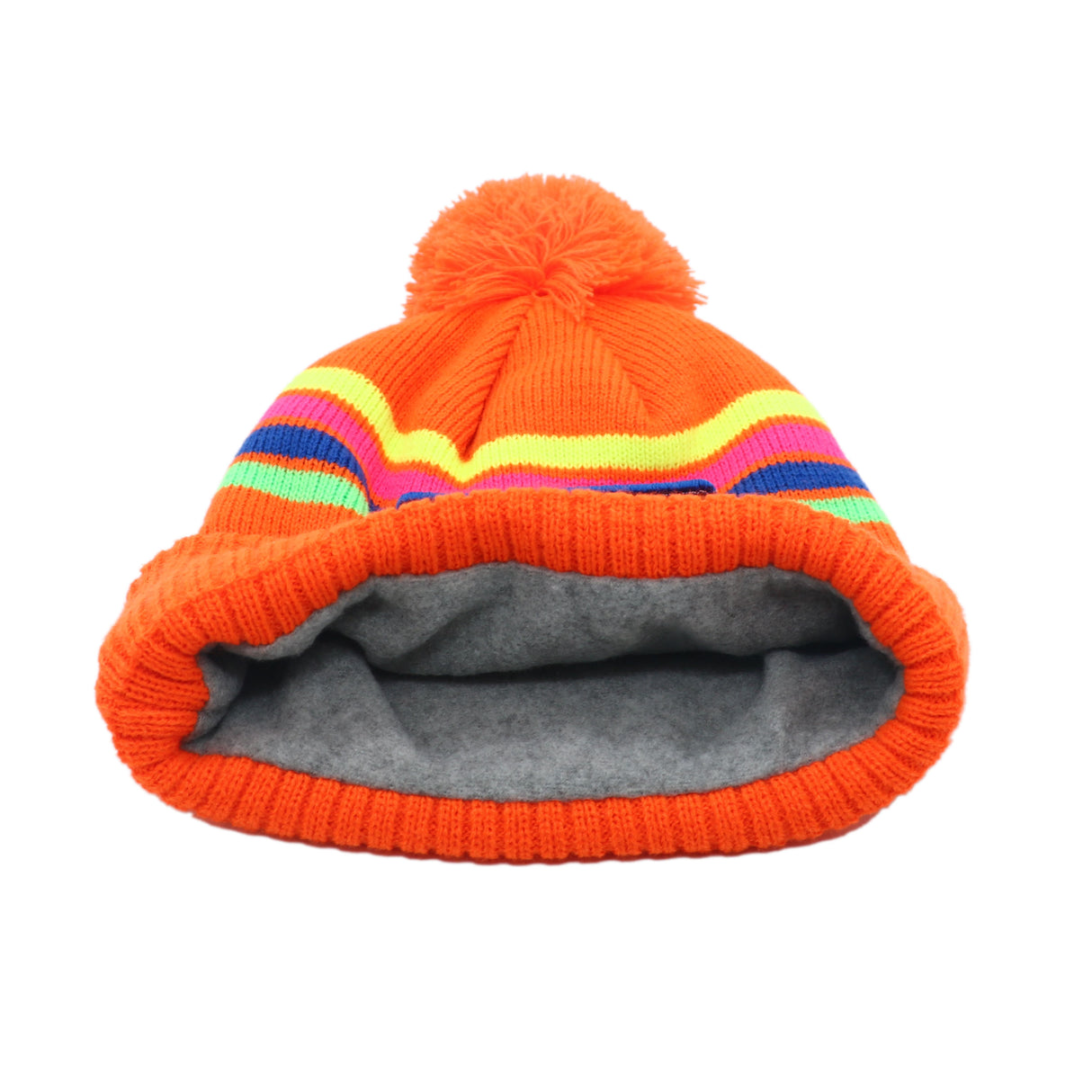 Tom Nevers: Nantucket Winter Hat (Neon Orange with Stripes)