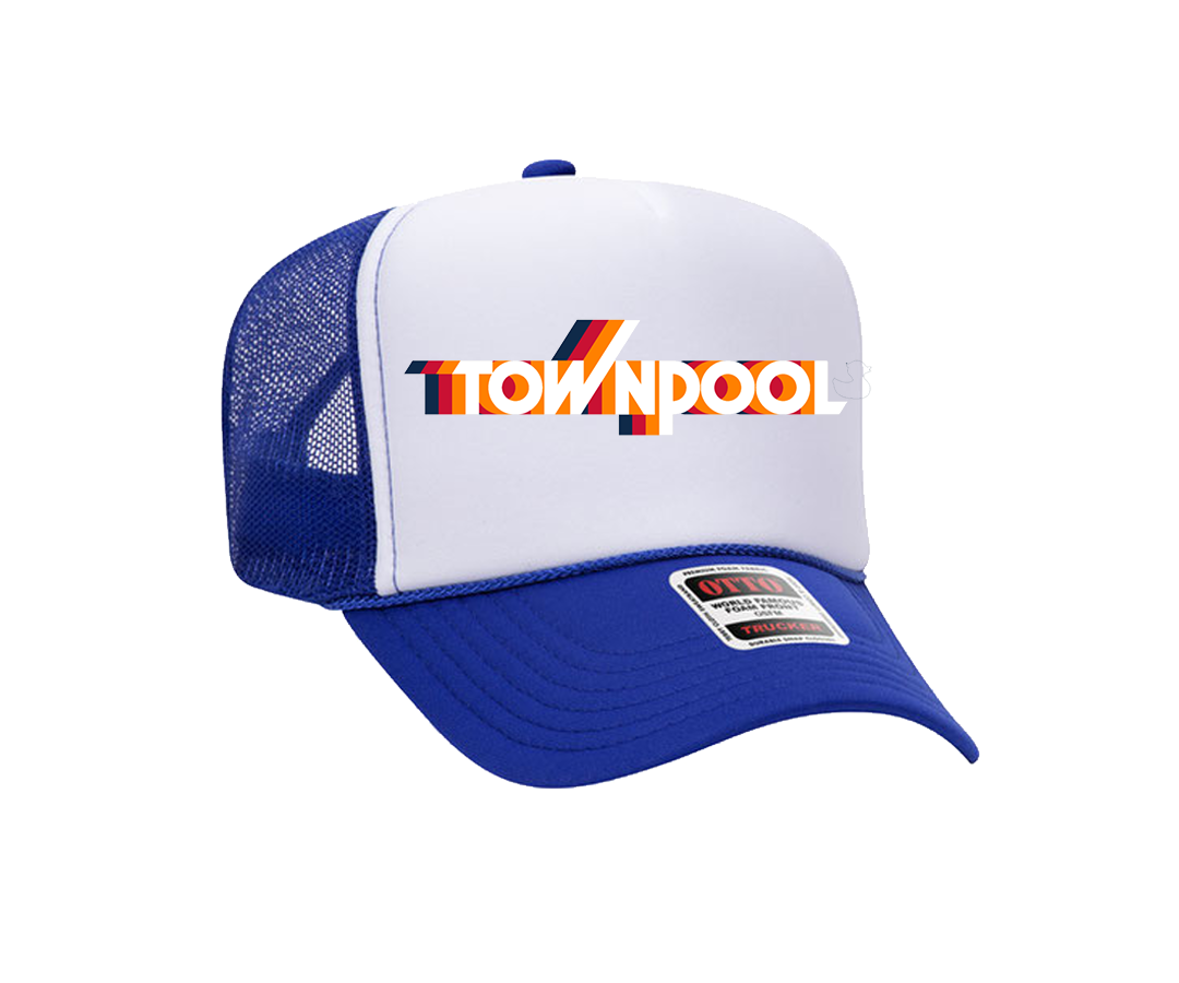 Townpool Retro Trucker Hat (Royal Blue, White)