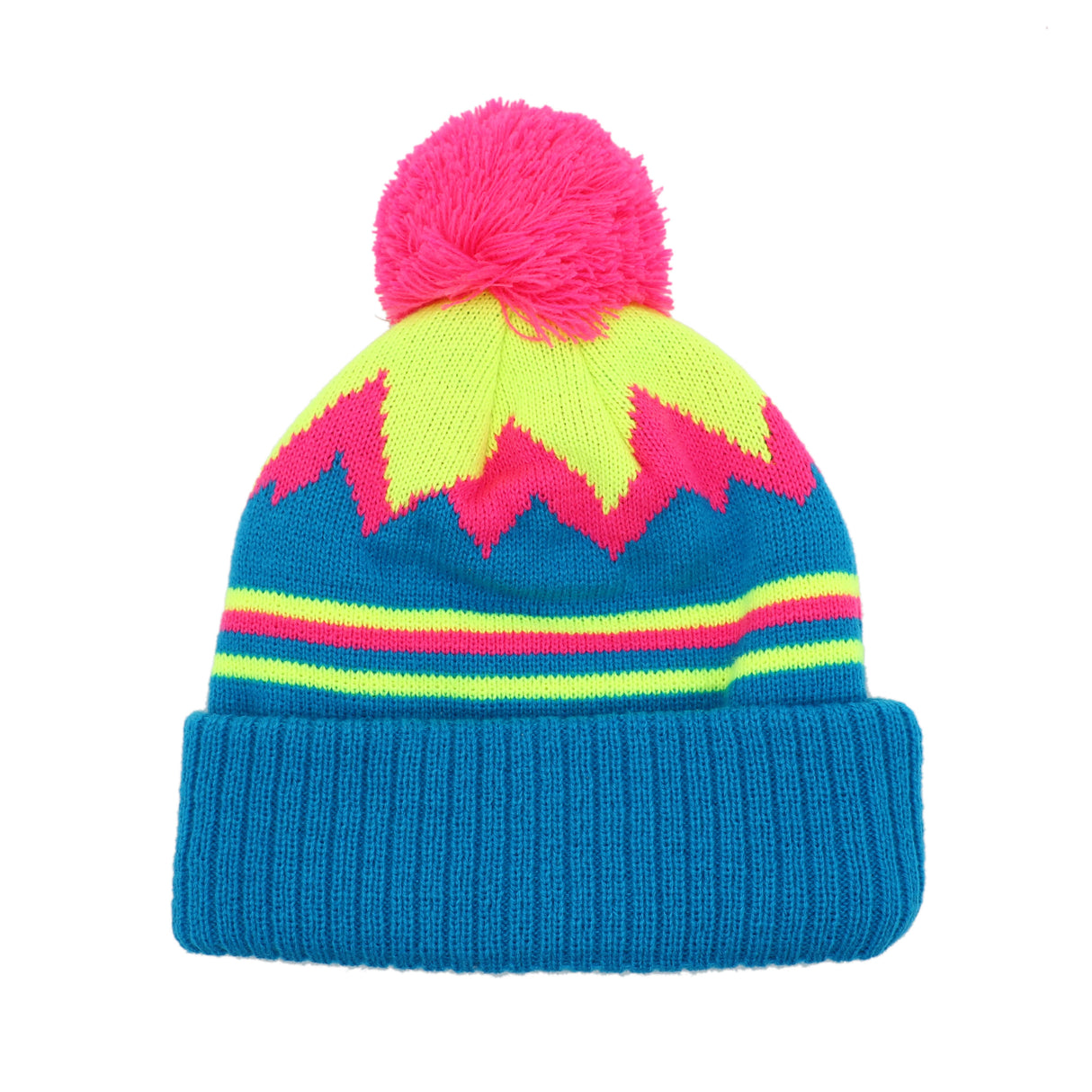Vail: Nantucket Winter Hat (Neon Blue with Stripes)