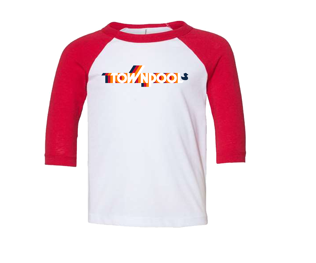 Children's Toddler TownPool Retro Baseball (White, Red, White)