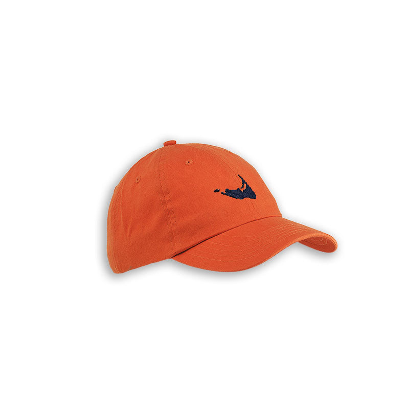 Children's Nantucket Island Needlepoint Orange Hat (Navy)