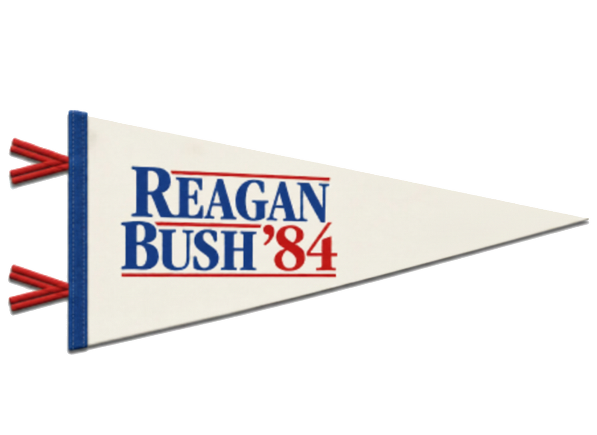 Regan, Bush '84 Pennant (Cream, Navy)