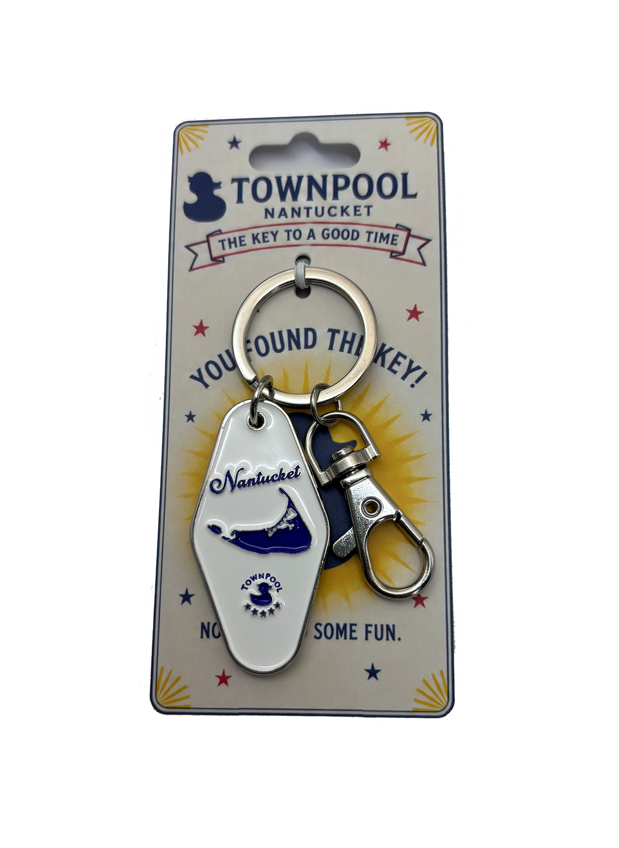 White - The Light - Nantucket Keychain (Metal)