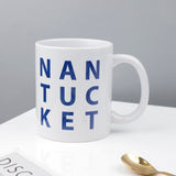 Nantucket Stacked on White Mug