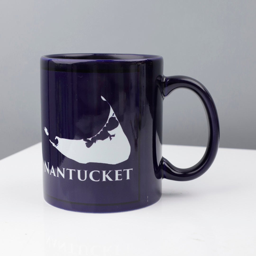 Nantucket Island on Navy Mug