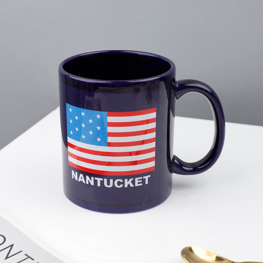 Nantucket USA on Navy Mug