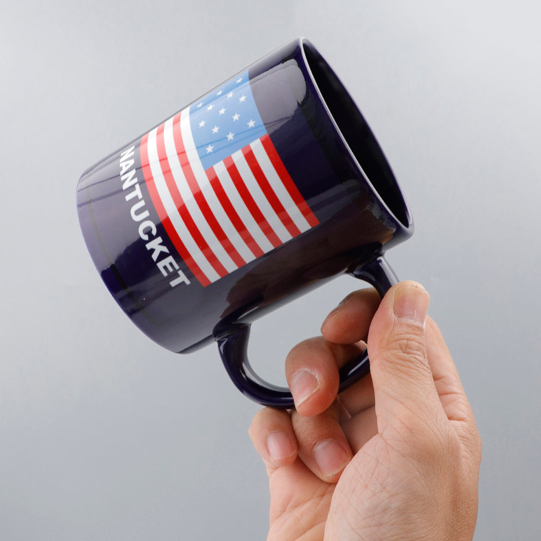 Nantucket USA on Navy Mug