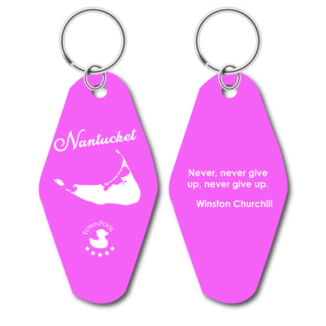 Pink Never Give Up Keychain