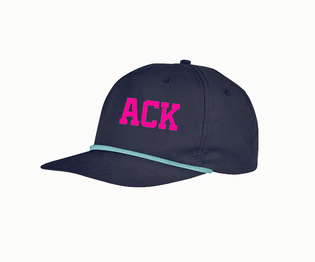 ACK Trucker Hat with Rope (Navy/Teal,White)