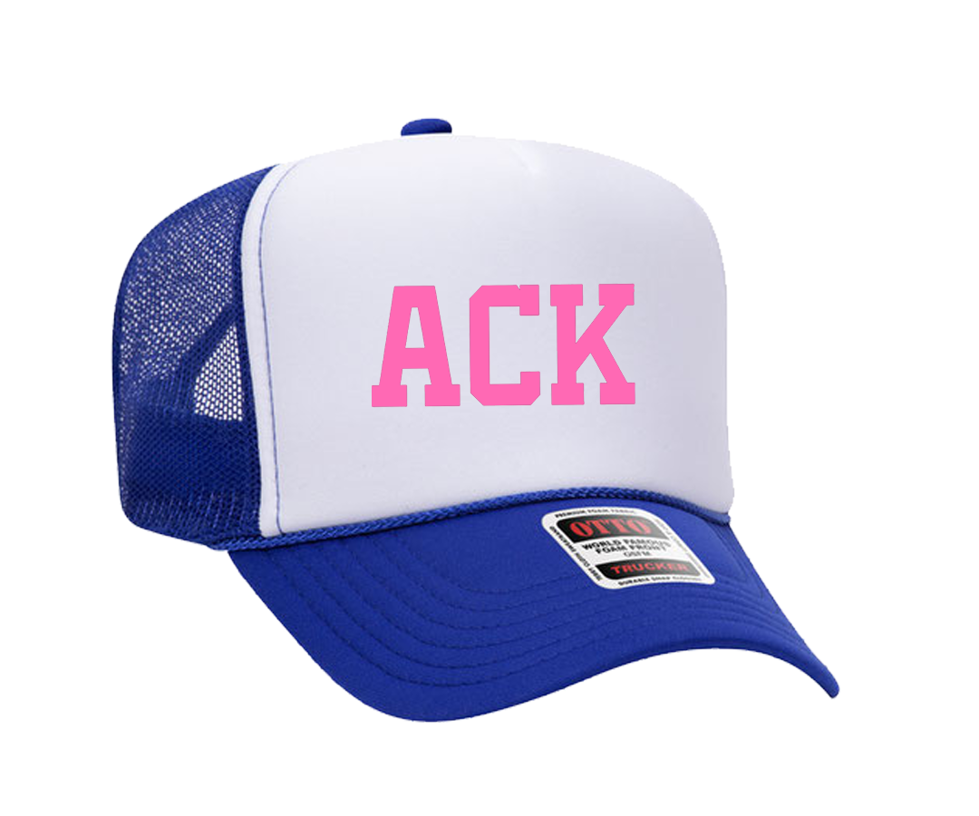 ACK (White, Royal, Pink) Trucker Hat