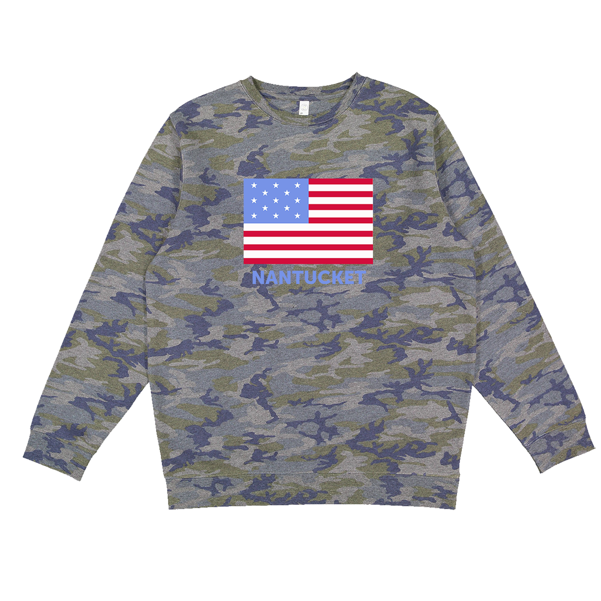 Children's USA Flag Crewneck (Vintage Camo)