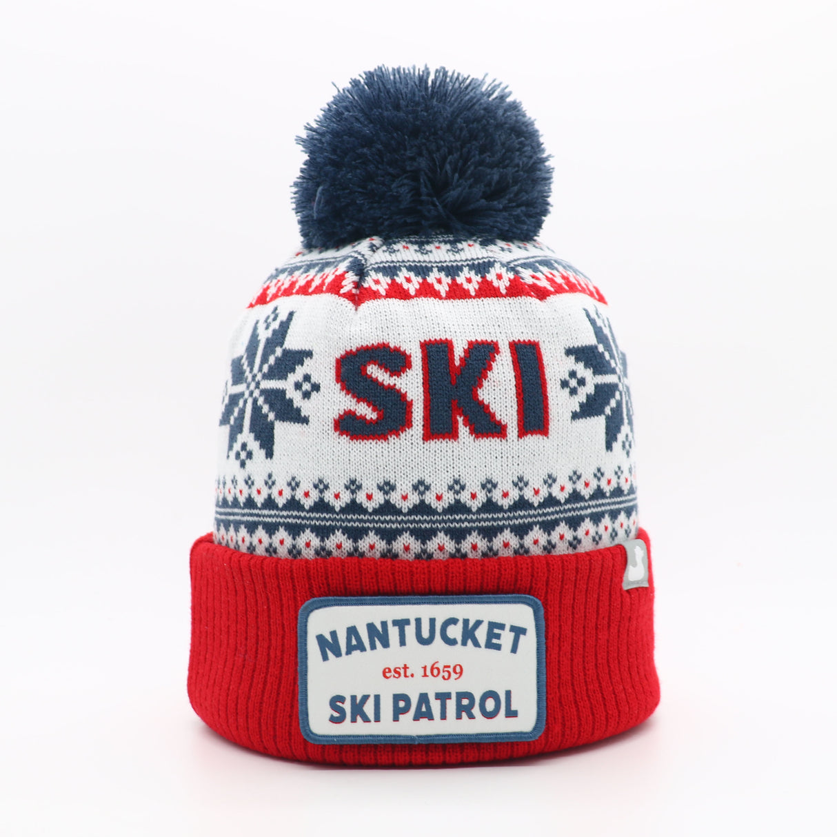 Aspen:  Nantucket Winter Hat (Red with Stripes)