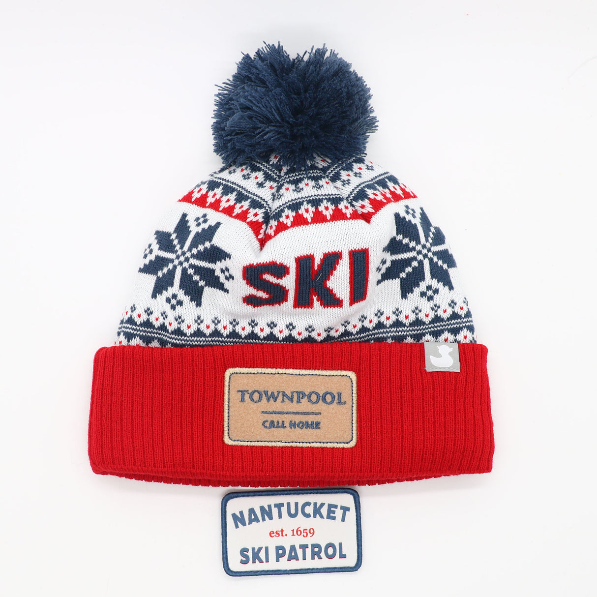 Aspen:  Nantucket Winter Hat (Red with Stripes)