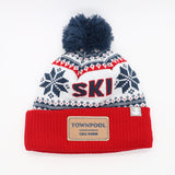 Aspen:  Nantucket Winter Hat (Red with Stripes)