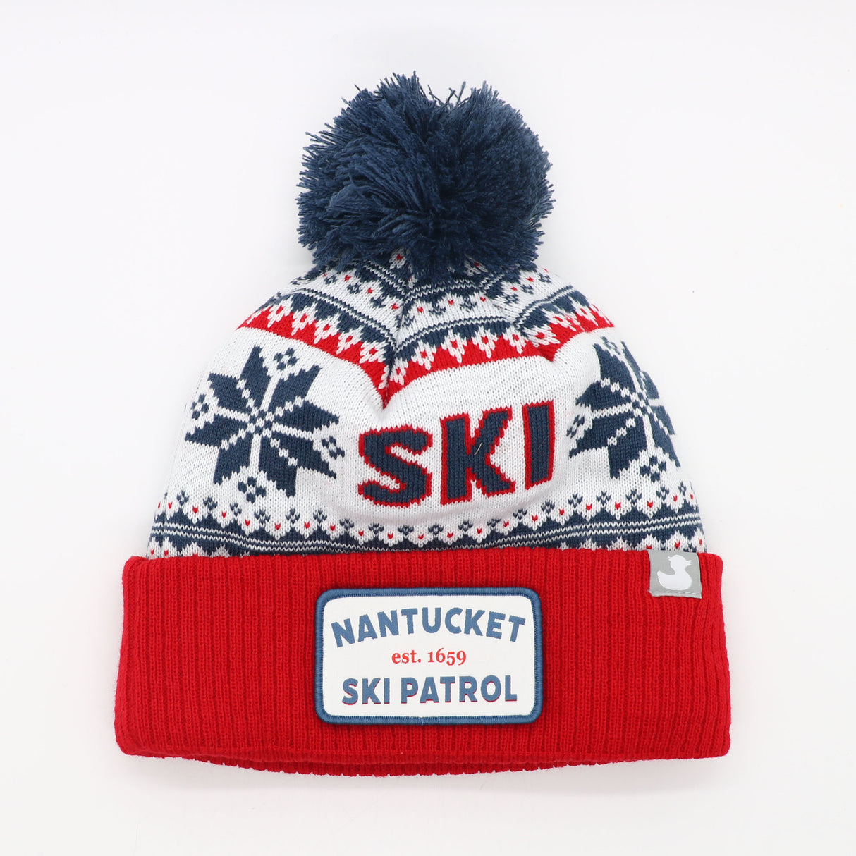 Aspen:  Nantucket Winter Hat (Red with Stripes)
