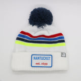 Atlanta: Nantucket Winter Hat (White with Stripes)