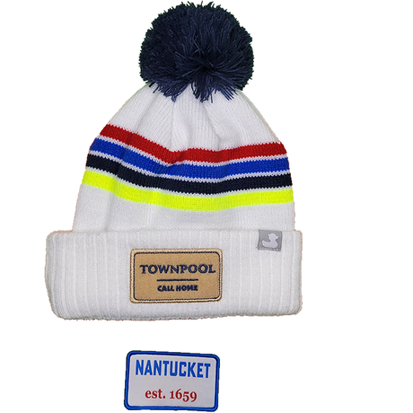 Atlanta: Nantucket Winter Hat (White with Stripes)
