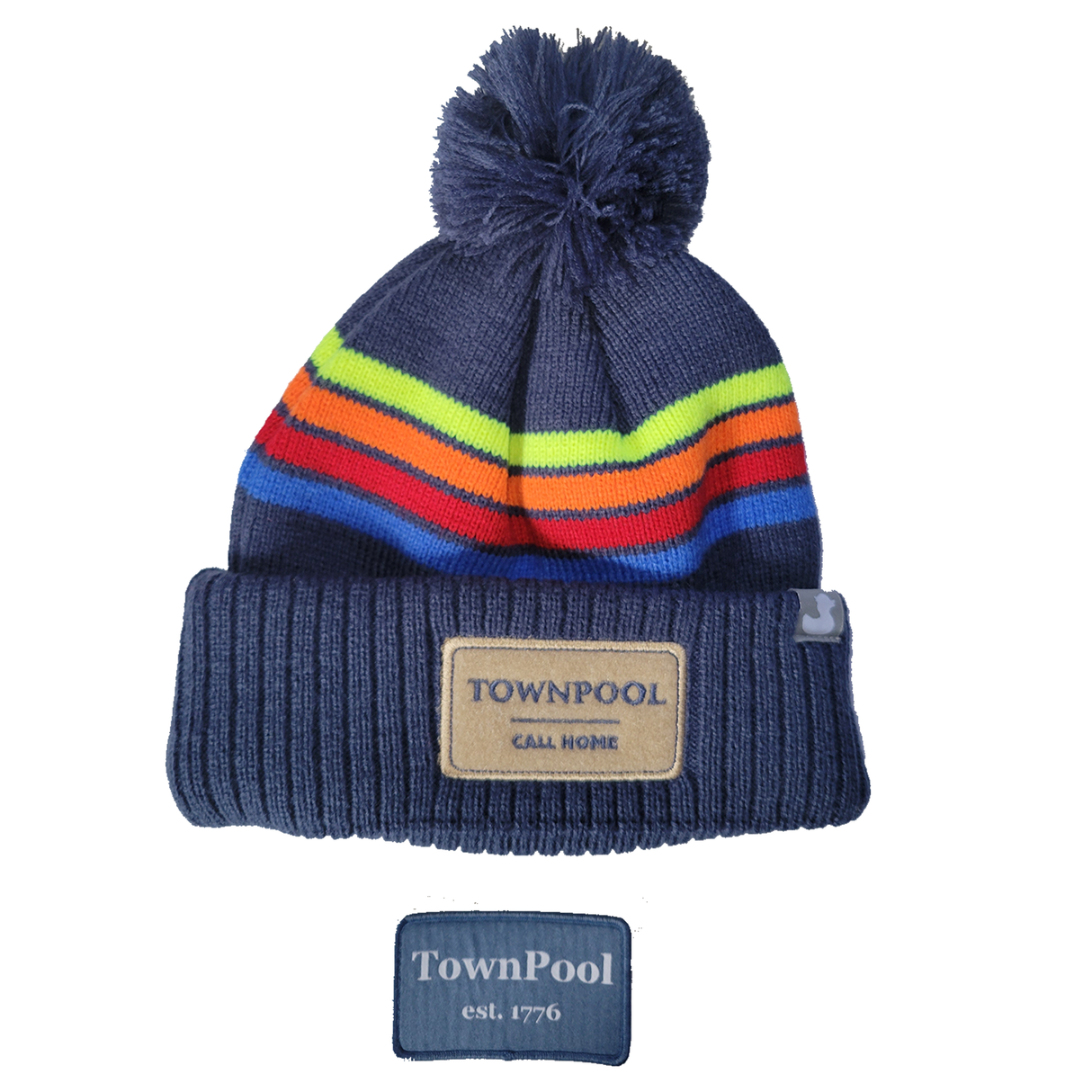 Charleston: Nantucket Winter Hat (Navy with Stripes)