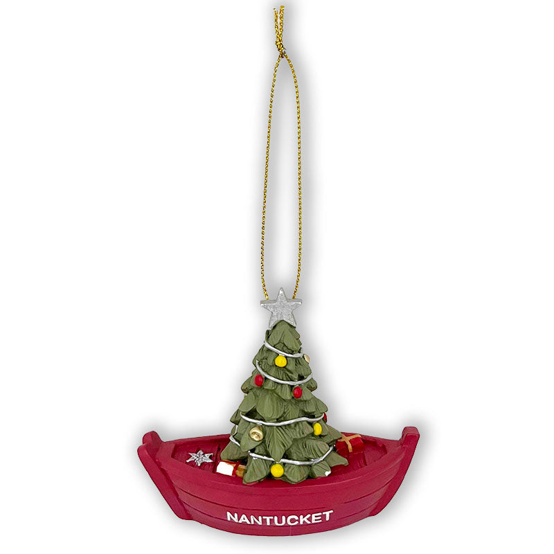 Nantucket Boat with Christmas Tree Ornament
