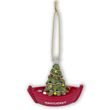 Nantucket Boat with Christmas Tree Ornament