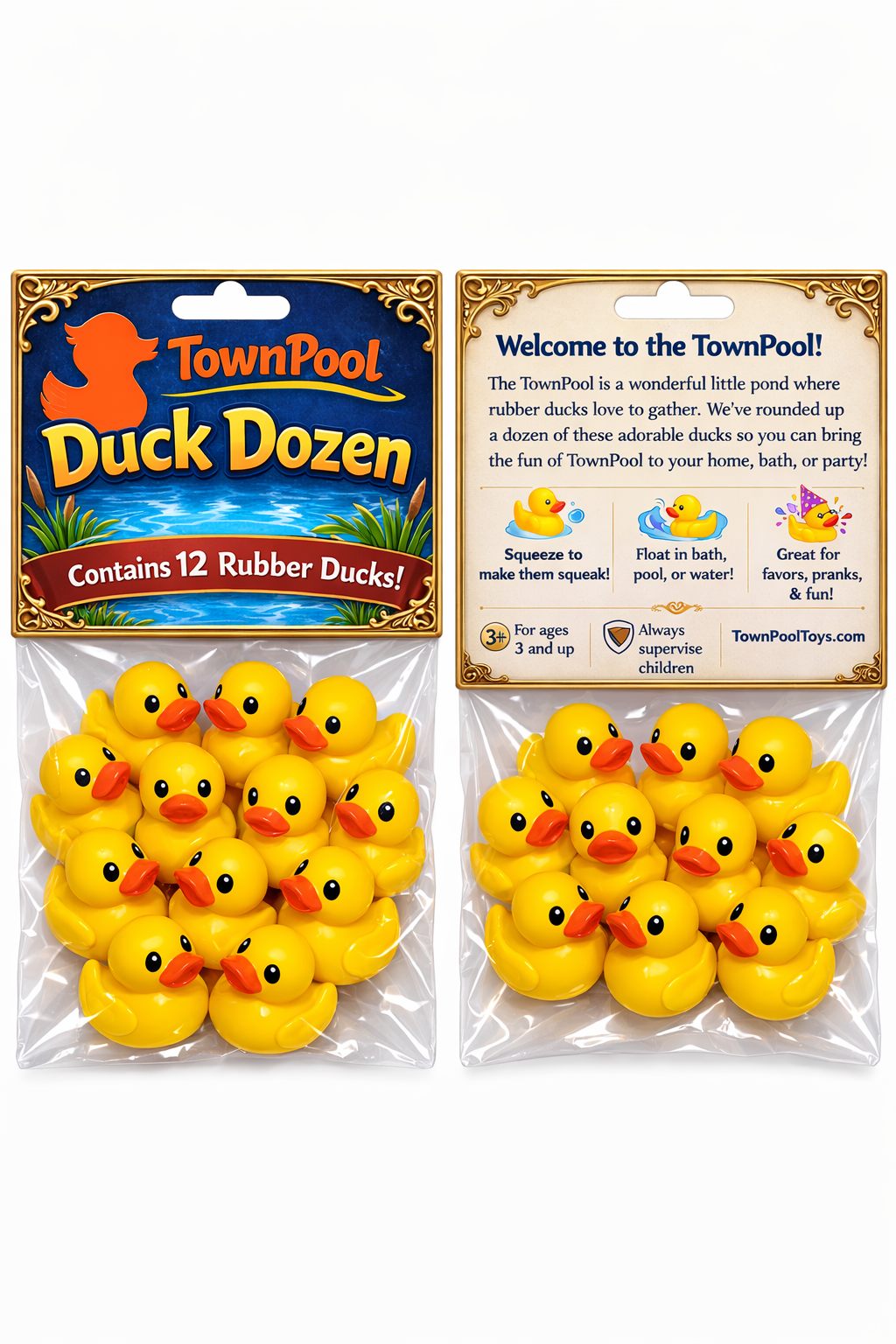 TownPool Duck Dozen Mini Rubber Duck 1"