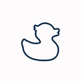 Townpool Navy Duck Outline Trucker Hat (White, White)