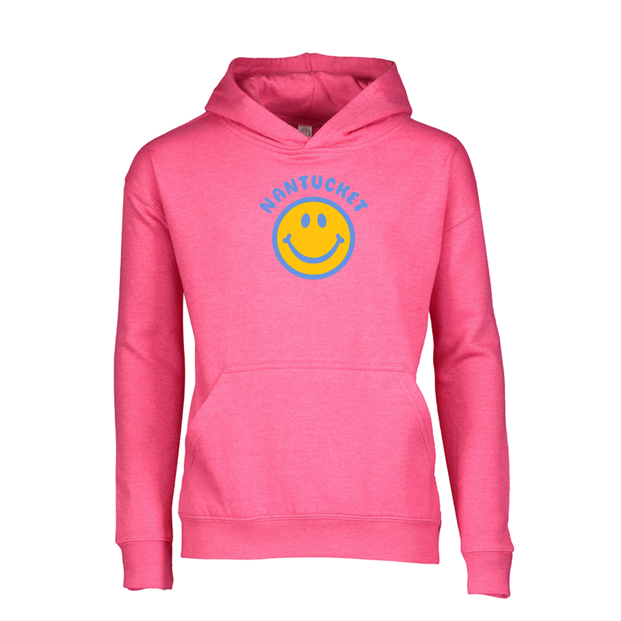 Happy Face Hooded Sweatshirt (Pink)