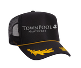 TownPool Nantucket Captains Trucker Hat (Black/Gold, White)