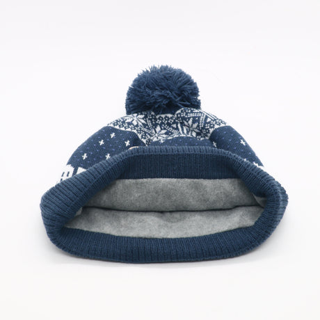 Main Street: Nantucket Winter Hat (Navy with White)